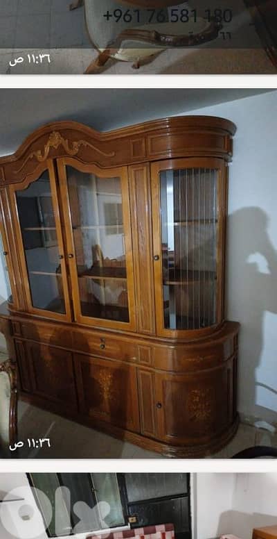 سفرا 8كراسي وفترين خشب زان