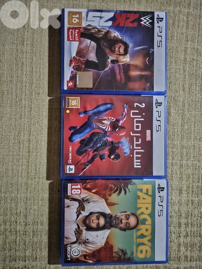 WWE2K25, SPIDERMAN 2, FARCRY 6