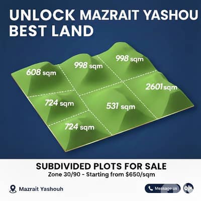 Subdivided Plots in Mazrait Yashouh | Sea View | Zone 30/90