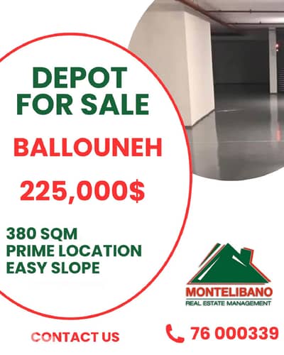 380 sqm Depot For Sale in Ballouneh بلونة with Easy Slope