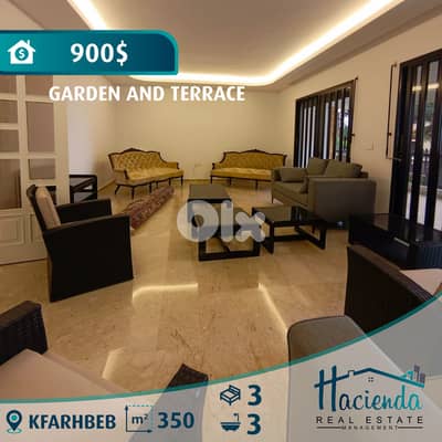 Apartment With Garden For Rent In Kfarhbab