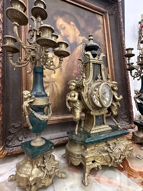 Imperial Mantle Clock Candelabra Garniture Set 3