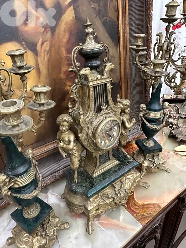 Imperial Mantle Clock Candelabra Garniture Set 8