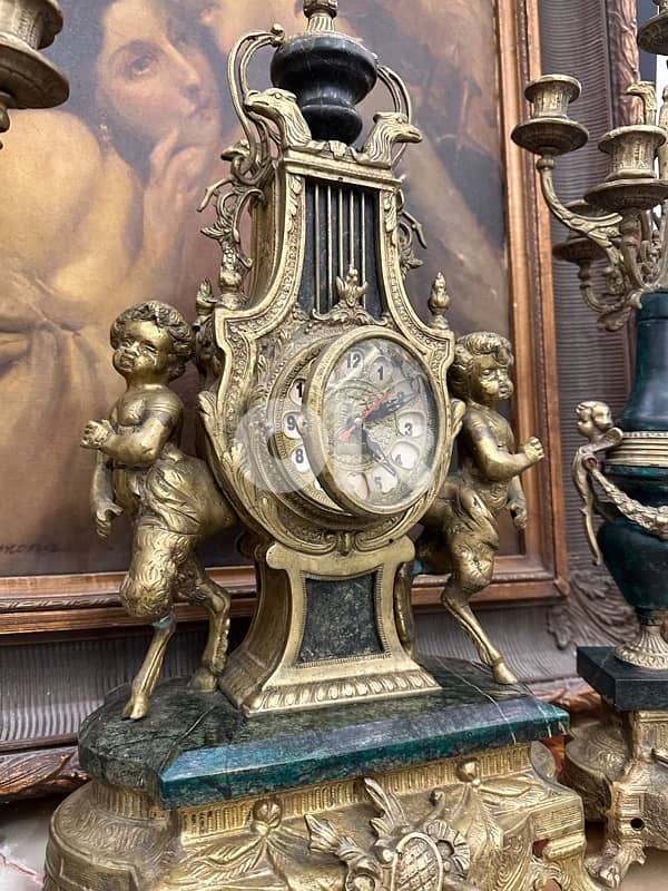 Imperial Mantle Clock Candelabra Garniture Set 9