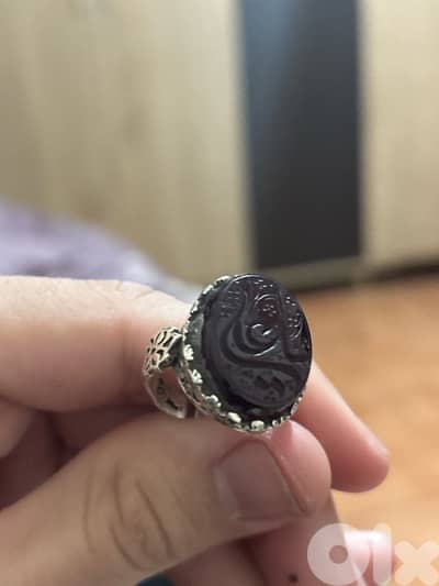 خاتم فضة (حجر عقيق)