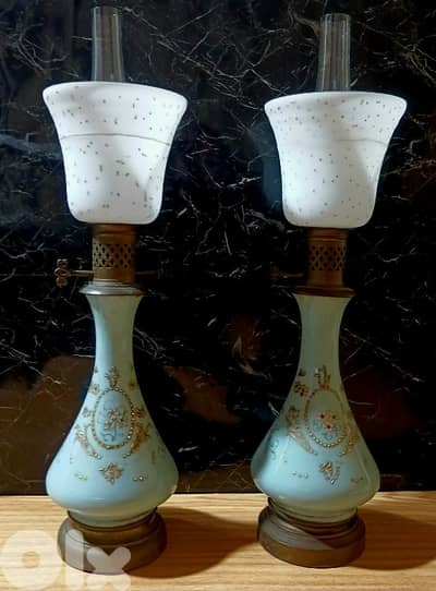 ٢ قنديل كاز ابلين وبرونز فرنسي