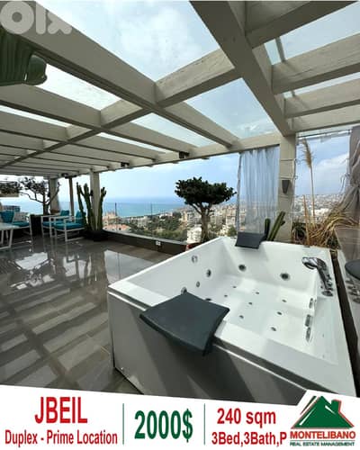 240 sqm Duplex For Rent in Jbeil جبيل with Open Sea View