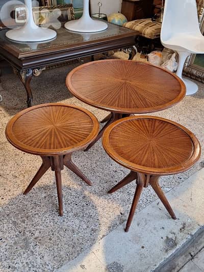 vintage 1950 set of 3 tables