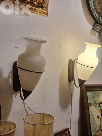 pair of antique wall lamps