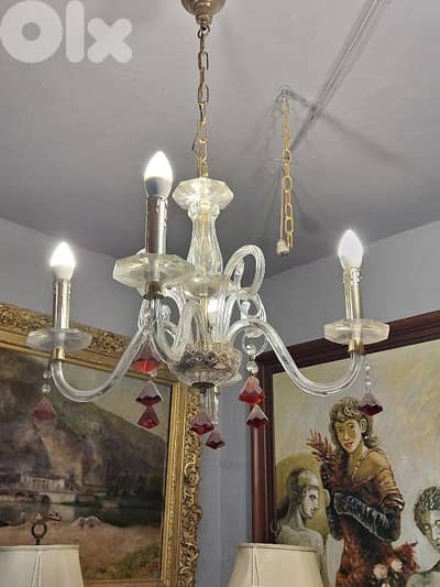 small murano 4 lamps chandelier