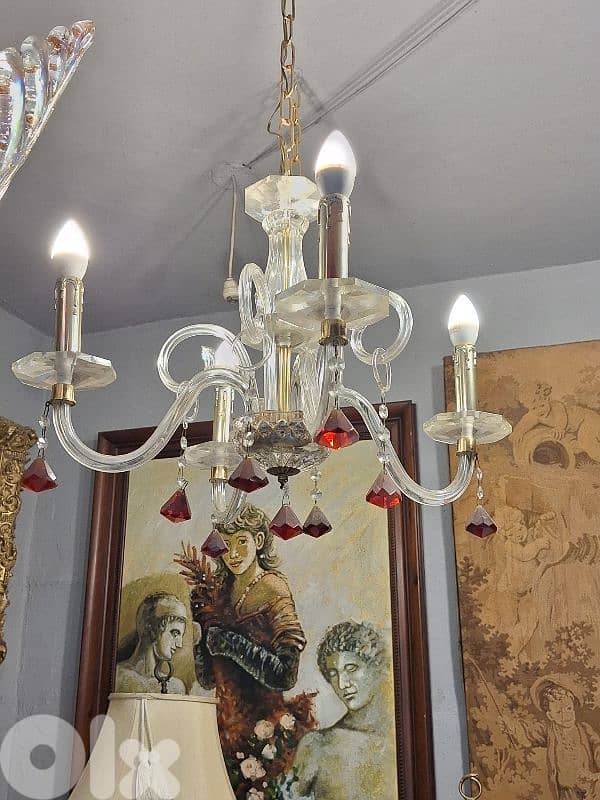 small murano 4 lamps chandelier 3