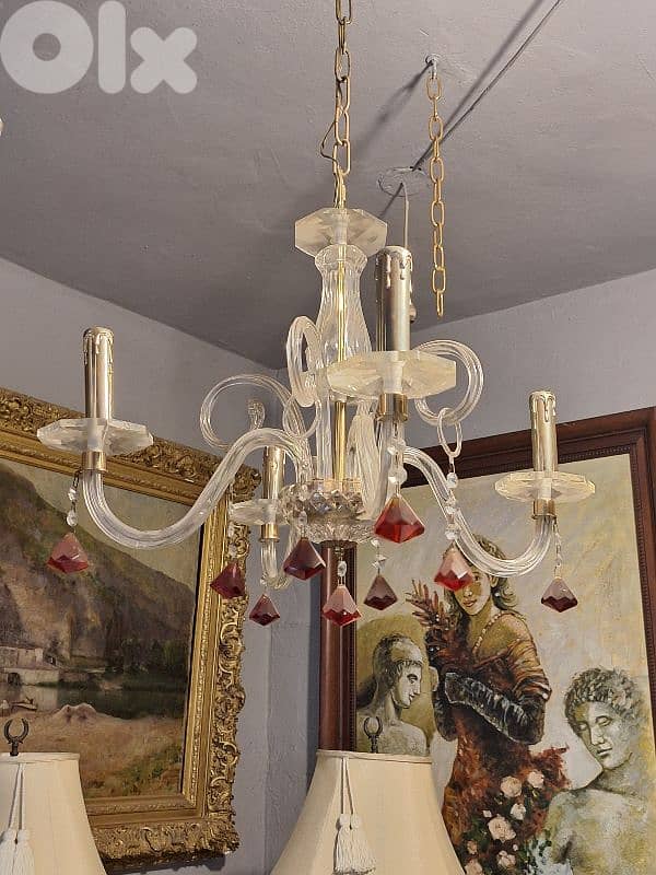 small murano 4 lamps chandelier 4