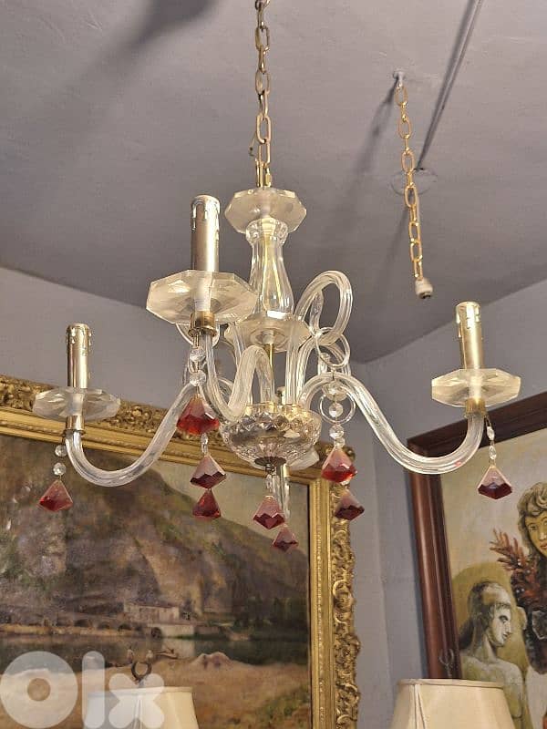 small murano 4 lamps chandelier 5