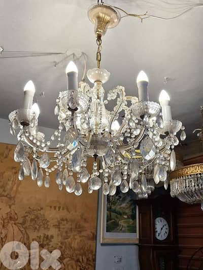 antique czech original crystal chandelier