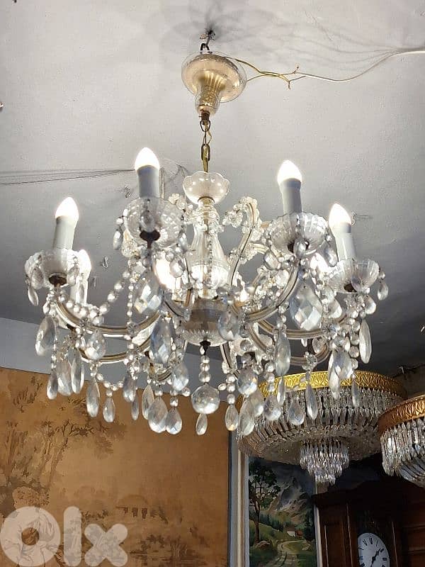 antique czech original crystal chandelier 1