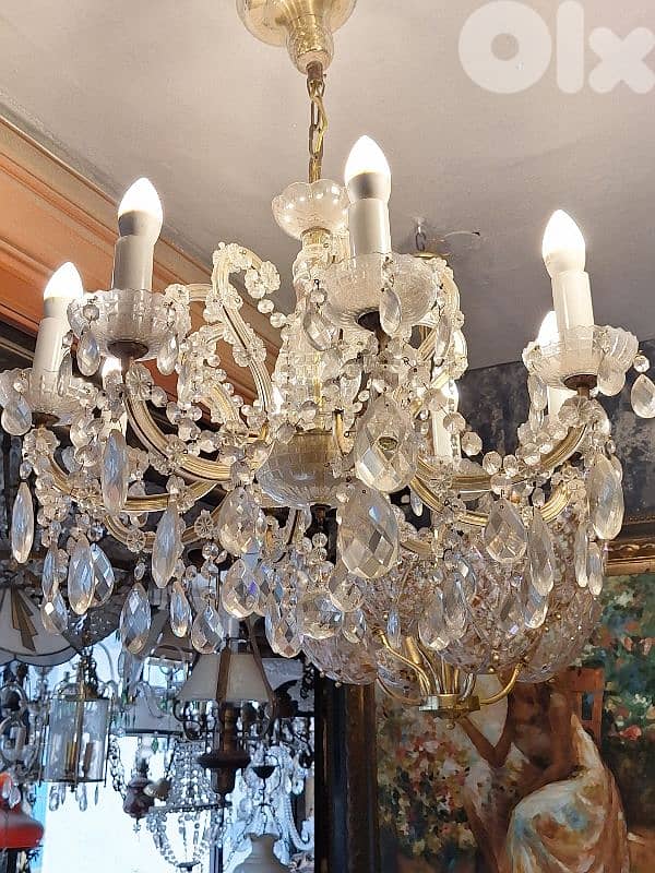 antique czech original crystal chandelier 3