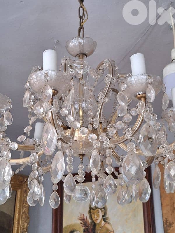 antique czech original crystal chandelier 8