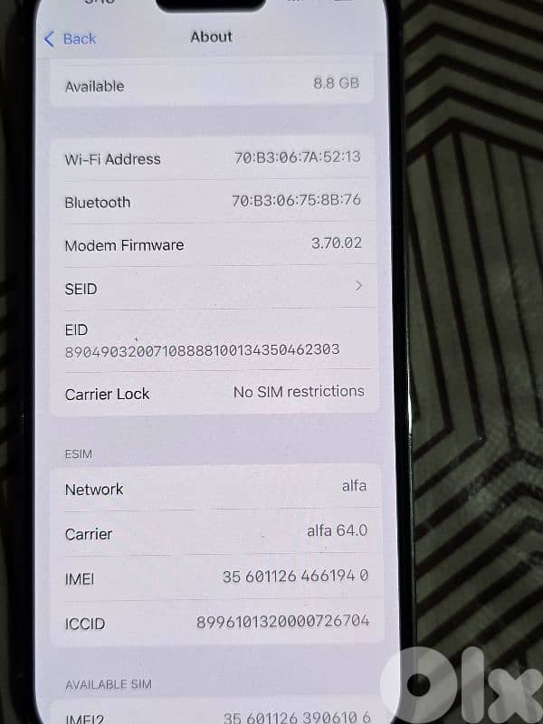 IPHONE 14 PRO 128 GB SILVER ESIM 5