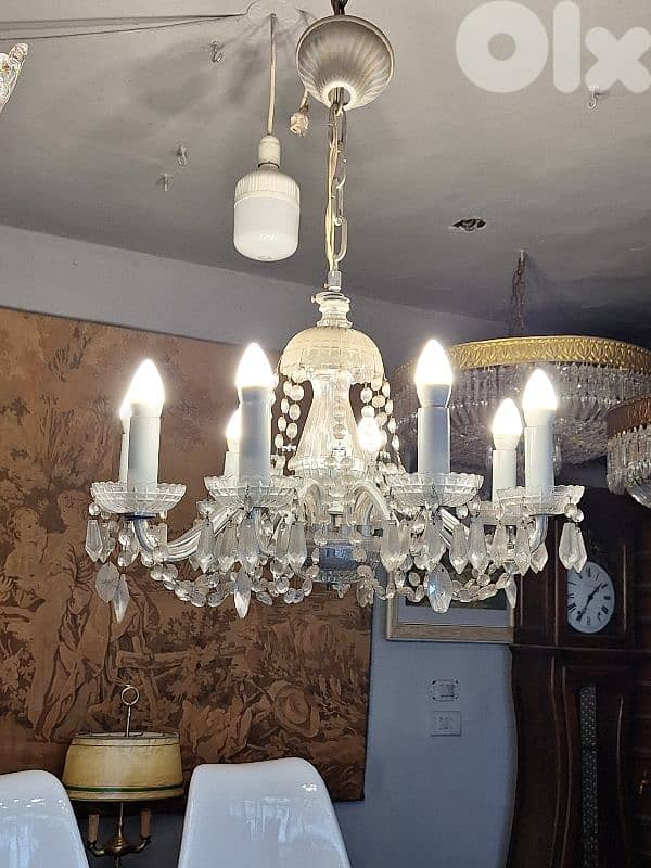 antique czech crystal chandelier 1