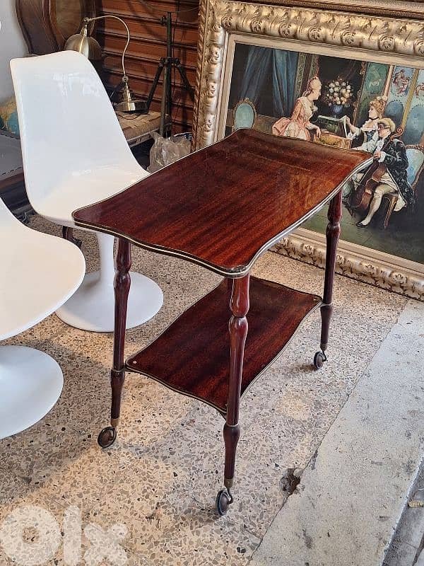 antique english trolley bar cart 1