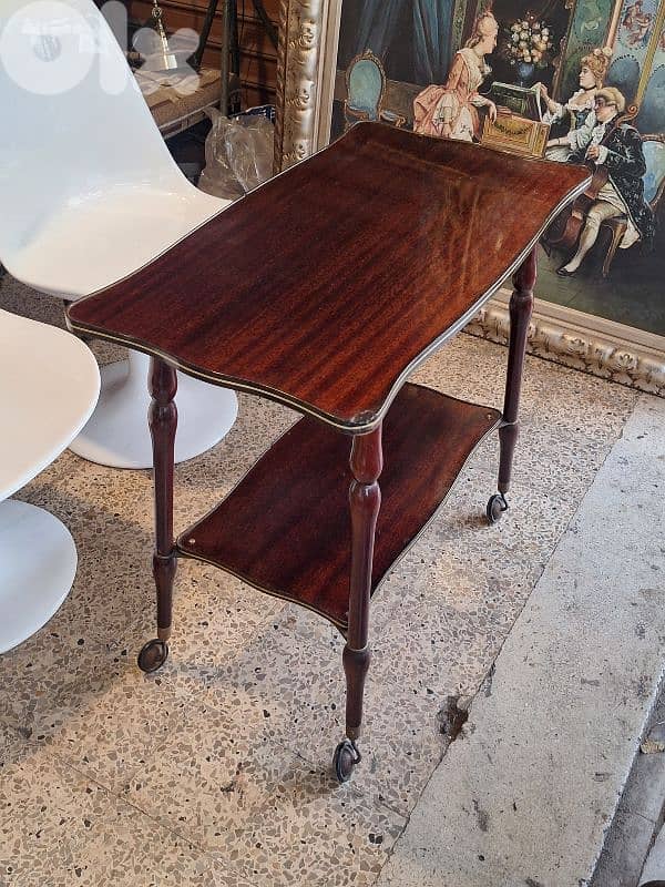 antique english trolley bar cart 3