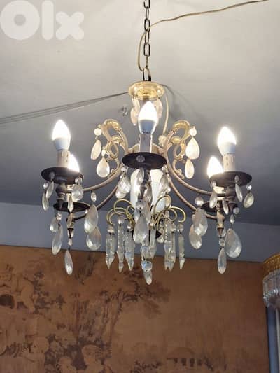 bronze and crystal small chandelier