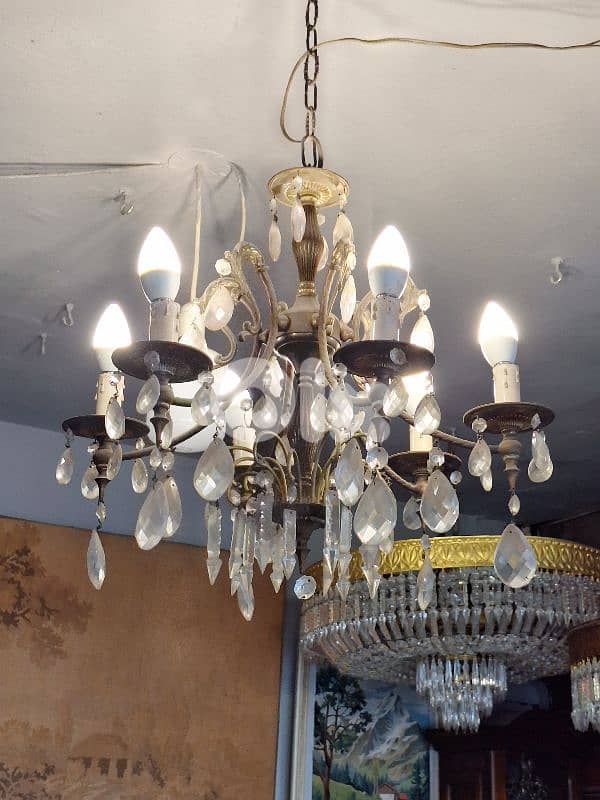 bronze and crystal small chandelier 3