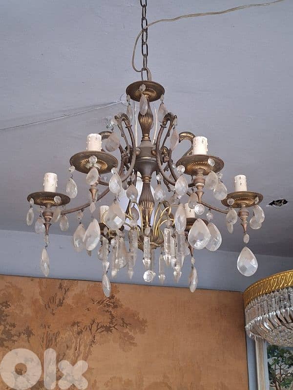 bronze and crystal small chandelier 4