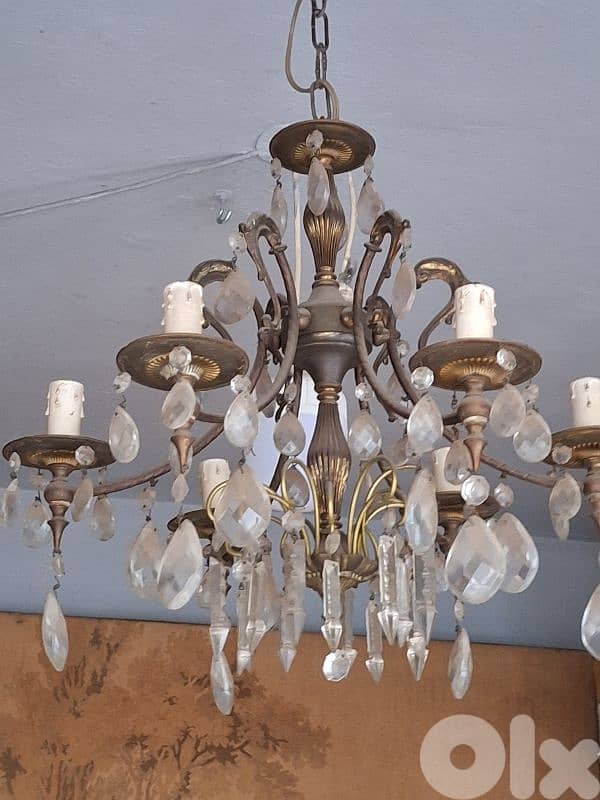 bronze and crystal small chandelier 5