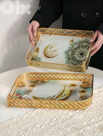 New Large Rectangular Ramadan Moon Style Tray