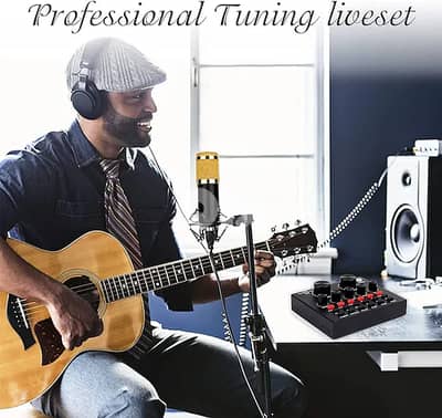 Microphone Kit V8 Sound Card,for Studio Recording and Broadcast mobile