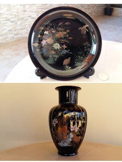 Grands vase et plat chinois antiques