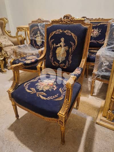 طقم صالون لويساز فرنسي قماش اوبيسون حياكة يد ناعم انتيك مميز