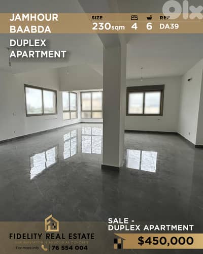 Apartment duplex for sale in Jamhour DA39 شقة  للبيع في جمهور