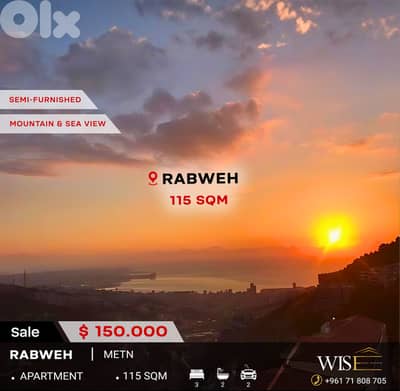 115 SQM Semi-Furnished Apartment for SALE in Rabweh!