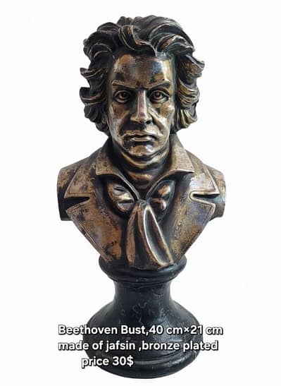 Beethoven head bust , jafsin and bronze plated
