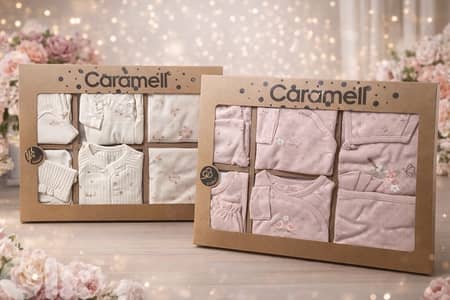 لأنّو أوّل أيّامو بتستاهل دلع  طقم مواليد Caramell