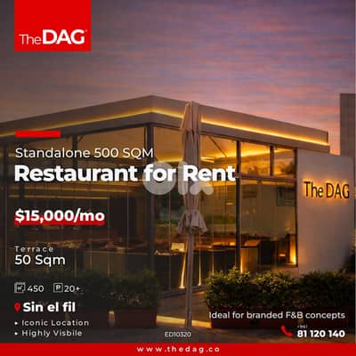 Luxury 500 SQM Standalone Restaurant for Rent in Sin El Fil مساحة للاي