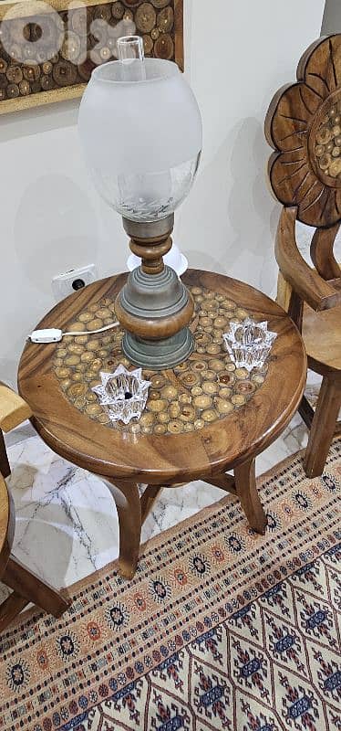 Hand-Carved Flower Power Table Set 3