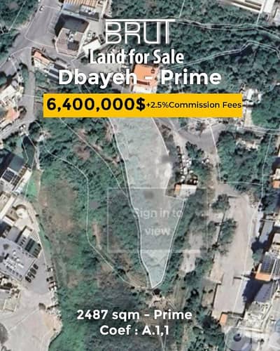 2487 sqm Land for Sale in Dbayeh Prime