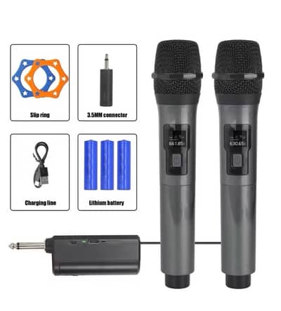 Wireless Microphone 2 Channels UHF Fixed Frequency Handheld Mic