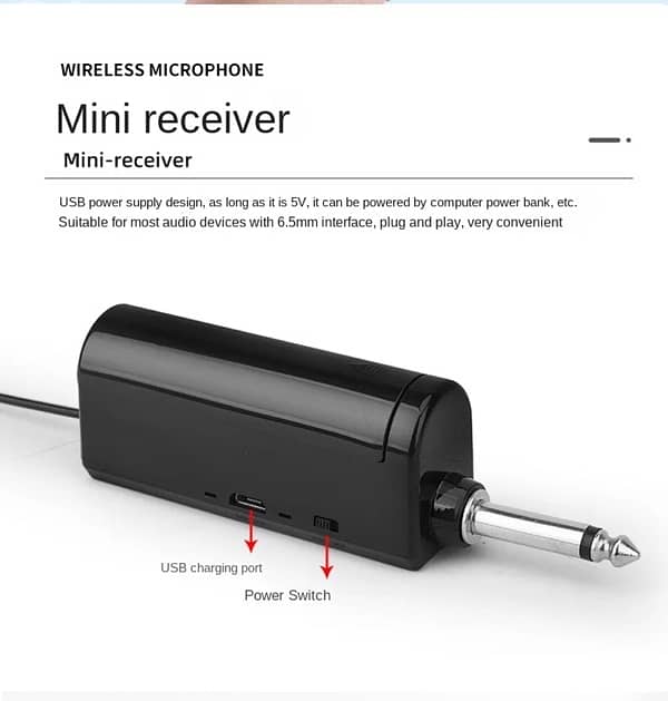 Wireless Microphone 2 Channels UHF Fixed Frequency Handheld Mic 1