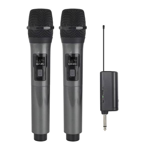 Wireless Microphone 2 Channels UHF Fixed Frequency Handheld Mic 3