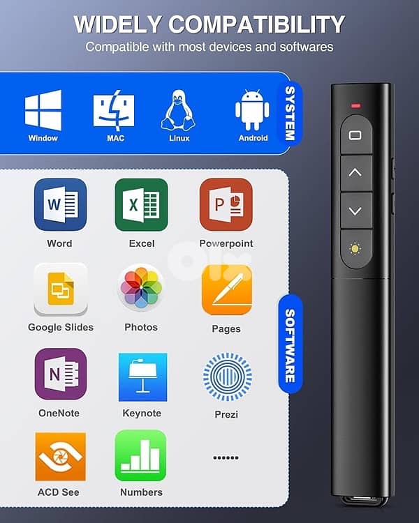 Wireless Presenter Remote Control USB Projector Page Turning Pen 6