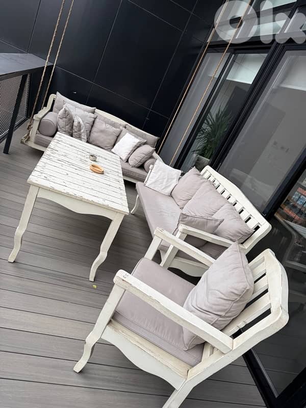 Vintage Balcony set with cabinet and a swing 1