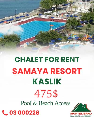 70 sqm Chalet For Rent in Samaya Resort "Kaslik" + Pool & Beach Access