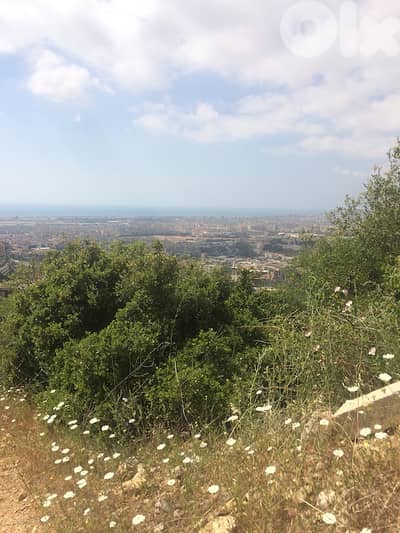 Prime Hilltop Land in Kfarchima - Unblockable Sea & City View