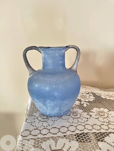 Classic Blue Ceramic Amphora Vase – Decorative Pottery