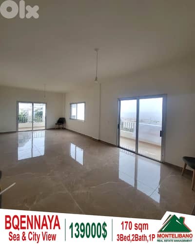 170 sqm Apartment For Sale in Bqennaya (بقنايا) With Sea & City View