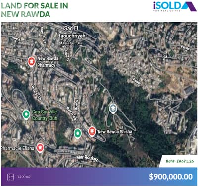 1100m2 land+prime location+open view 4sale in New Rawda - نيو روضة